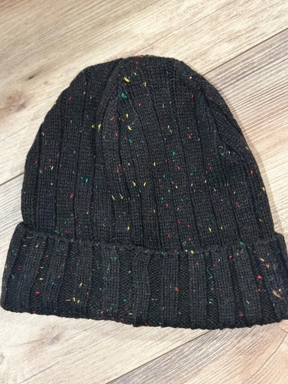 Old Navy Black Confetti Speckled Knit Beanie One Size